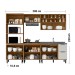Cozinha Completa Laura 9 Portas 3 Gavetas com Vidro 100% Mdf Freijo/Off White - Mx Móveis