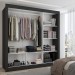 Guarda-Roupa Casal Flórida 3 Portas de Correr com Espelho Preto Fosco - Panorama Móveis