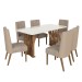 Mesa de Jantar 6 Lugares Adriana/Anne Nature/Corano Bege/Creme - Henn
