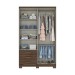 Guarda-Roupa Solteiro Caju 4 Portas 3 Gavetas Castanho Hp - Henn