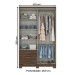 Guarda-Roupa Solteiro Caju 4 Portas 3 Gavetas Castanho Hp - Henn