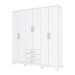 Guarda-Roupa Casal Caju 6 Portas 3 Gavetas Branco - Henn
