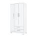 Guarda-Roupa Solteiro Açaí 3 Portas 2 Gavetas Branco - Henn