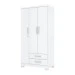 Guarda-Roupa Solteiro Açaí 3 Portas 2 Gavetas Branco - Henn