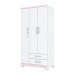 Guarda-Roupa Solteiro Açaí 3 Portas 2 Gavetas Branco - Henn
