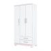 Guarda-Roupa Solteiro Açaí 3 Portas 2 Gavetas Branco - Henn