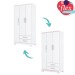 Guarda-Roupa Solteiro Açaí 3 Portas 2 Gavetas Branco - Henn