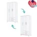 Guarda-Roupa Solteiro Açaí 3 Portas 2 Gavetas Branco - Henn