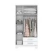 Guarda-Roupa Solteiro Açaí 3 Portas 2 Gavetas Branco - Henn