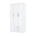 Guarda-Roupa Solteiro Açaí 3 Portas 2 Gavetas Branco - Henn