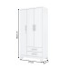 Guarda-Roupa Solteiro Açaí 3 Portas 2 Gavetas Branco - Henn