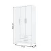 Guarda-Roupa Solteiro Açaí 3 Portas 2 Gavetas Branco - Henn