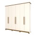 Guarda-Roupa Casal Vigo 6 Portas 3 Gavetas Off White/Nature - Henn
