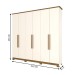Guarda-Roupa Casal Vigo 6 Portas 3 Gavetas Off White/Nature - Henn