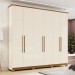 Guarda-Roupa Casal Vigo 6 Portas 3 Gavetas Off White/Nature - Henn