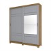 Guarda-Roupa Casal Verg 2 Portas 3 Gavetas Nature/Cinza - Henn