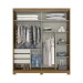 Guarda-Roupa Casal Verg 2 Portas 3 Gavetas Nature/Cinza - Henn