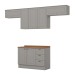 Cozinha Completa Americana 7 Portas 3 Gavetas com Tampo 100% Mdf Cinza/Nature - Henn