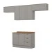 Cozinha Completa Americana 7 Portas 3 Gavetas com Tampo 100% Mdf Cinza/Nature - Henn