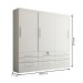 Guarda-Roupa Casal Fortaleza 3 Portas 9 Gavetas Neve - Panorama Móveis