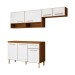 Cozinha Compacta Domestic 7 Portas 1 Gaveta Branco/Marrom - Panorama Móveis