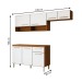Cozinha Compacta Domestic 7 Portas 1 Gaveta Branco/Marrom - Panorama Móveis