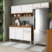 Cozinha Compacta Domestic 7 Portas 1 Gaveta Branco/Marrom - Panorama Móveis