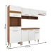 Cozinha Compacta Carol 9 Portas 2 Gavetas Branco/Marrom - Panorama Móveis
