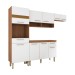 Cozinha Compacta Carol 9 Portas 2 Gavetas Branco/Marrom - Panorama Móveis