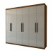 Guarda-Roupa Casal Versalhes 6 Portas 4 Gavetas Cinamomo/Off White - Panorama Móveis