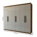 Guarda-Roupa Casal Versalhes 6 Portas 4 Gavetas Cinamomo/Off White - Panorama Móveis