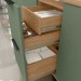Cozinha Compacta Laura 7 Portas 3 Gavetas com Vidro 100% Mdf Freijo/Jade - Mx Móveis