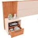 Cabeceira Casal King Extensível Lucius 2 Gavetas Ripado Freijo/Off White - Caemmun