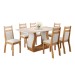 Mesa de Jantar 6 Lugares Sabrinna Sicilia Mel/Blonde/Veludo/Marfim - Viero Móveis