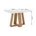 Mesa de Jantar 4 Lugares Lins/Milla com Vidro Nature/Off White/Linho - Henn