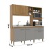 Cozinha Compacta 5 Portas 1 Gaveta Ipê/Griseo - Decibal
