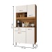 Cozinha Compacta Glória 4 Portas 1 Gaveta Freijó/Branco - Panorama Móveis