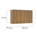 Armário Aéreo Cozinha 120 Cm 3 Portas 1 Prateleira Ipê - Decibal