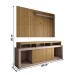 Rack com Painel para TV Até 65 Polegadas Columbia Ripado 2 Portas Cinamomo/Off White - Panorama Móveis