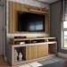 Rack com Painel para TV Até 65 Polegadas Columbia Ripado 2 Portas Cinamomo/Off White - Panorama Móveis