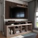 Rack com Painel para TV Até 65 Polegadas Columbia Ripado 2 Portas Ebano/Off White - Panorama Móveis