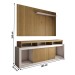Rack com Painel para TV Até 65 Polegadas Columbia Ripado 2 Portas Freijó/Off White - Panorama Móveis