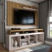Rack com Painel para TV Até 65 Polegadas Columbia Ripado 2 Portas Freijó/Off White - Panorama Móveis