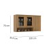 Armário Aéreo Cozinha 120 Cm 3 Portas com Vidro Ipê - Decibal
