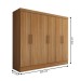Guarda-Roupa Casal Nórdico 6 Portas 3 Gavetas Amêndola Touch - Panorama Móveis