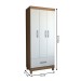 Guarda-Roupa Solteiro Poseidon 3 Portas 1 Gaveta Cinamomo/Off White - Panorama Móveis
