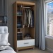 Guarda-Roupa Solteiro Poseidon 3 Portas 1 Gaveta Cinamomo/Off White - Panorama Móveis