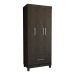 Guarda-Roupa Solteiro Poseidon 3 Portas 1 Gaveta Ebano - Panorama Móveis