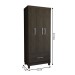 Guarda-Roupa Solteiro Poseidon 3 Portas 1 Gaveta Ebano - Panorama Móveis