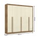 Guarda-Roupa Casal Cannes 6 Portas 6 Gavetas Ipê/Off White - Maxel